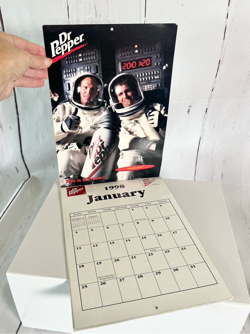 Vintage 1998 Dr Pepper Official Annual Wall Calendar New Deadstock Nostalgic